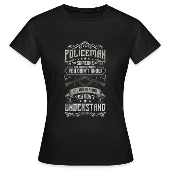 Polizei Stop Tatort Dieb - Frauen T-Shirt - Schwarz - Vorne - AI Model Female 172 dark (172cm)