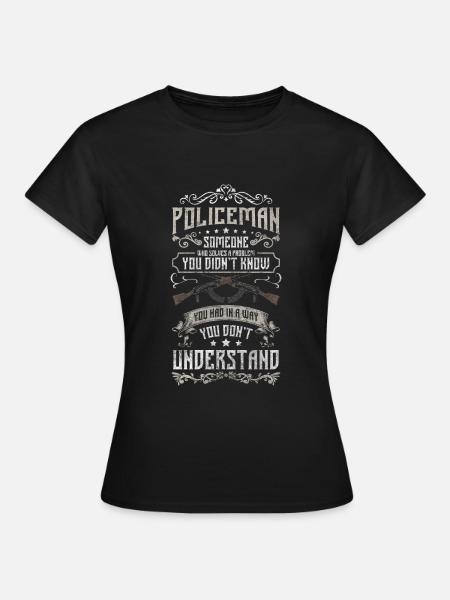 Polizei Stop Tatort Dieb - Frauen T-Shirt - Schwarz