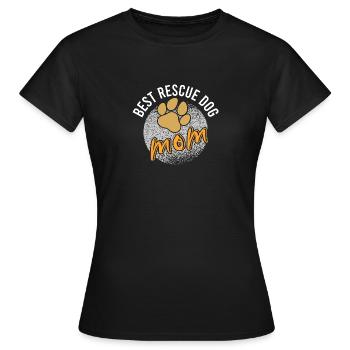 Hund Hunde Vintage Rettungshund Sprüche - Frauen T-Shirt - Schwarz - Vorne - AI Model Female 172 dark (172cm)