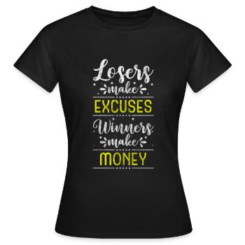Reich Leben Dollar Geldgeil - Frauen T-Shirt - Schwarz - Vorne - AI Model Female 172 dark (172cm)