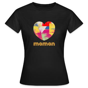 Maman - cadeau fête des mères - T-shirt Femme - noir - Devant - AI Model Female 172 dark (172cm)