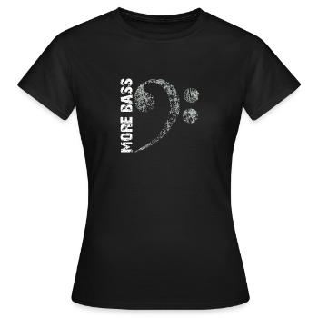 Plus de basses s’il vous plaît, grosse clé de fa - T-shirt Femme - noir - Devant - AI Model Female 172 dark (172cm)