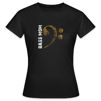 Bass Mom - Mom Plays Bass - Bass Clef - Women's T-Shirt - black - Front - AI Model Female 172 dark (172cm)