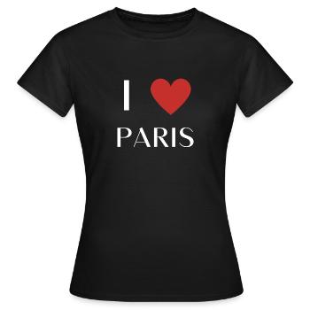 I Love Paris - Frauen T-Shirt - Schwarz - Vorne - AI Model Female 172 dark (172cm)