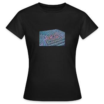 MENORCA - Líthisches Labyrinth - Frauen T-Shirt - Schwarz - Vorne - AI Model Female 172 dark (172cm)