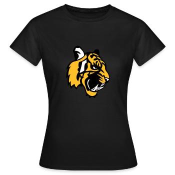 Tigergesicht Cartoon-Maskottchen 28 - Frauen T-Shirt - Schwarz - Vorne - AI Model Female 172 dark (172cm)