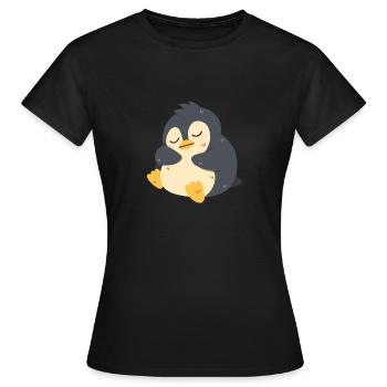 Pinguin schläft - Frauen T-Shirt - Schwarz - Vorne - AI Model Female 172 dark (172cm)
