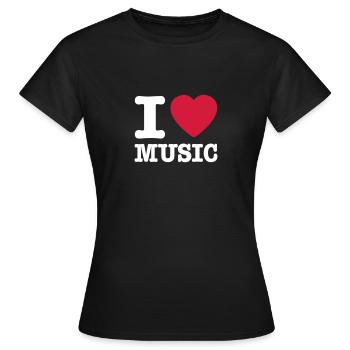 I love music FR - T-shirt Femme - noir - Devant - AI Model Female 172 dark (172cm)