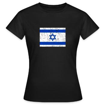 Israel Fahne Flagge Symbol Staat Davidstern - Frauen T-Shirt - Schwarz - Vorne - AI Model Female 172 dark (172cm)