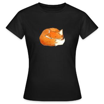 Foxy sleeping - Women's T-Shirt - black - Front - AI Model Female 172 dark (172cm)