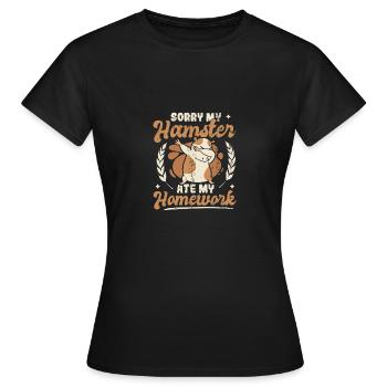 Mon hamster a mangé mes devoirs - T-shirt Femme - noir - Devant - AI Model Female 172 dark (172cm)