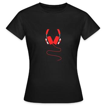 Headphones Deejay Design - Frauen T-Shirt - Schwarz - Vorne - AI Model Female 172 dark (172cm)