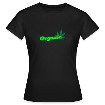organic Hanfblatt - Frauen T-Shirt - Schwarz - Vorne - AI Model Female 172 dark (172cm)