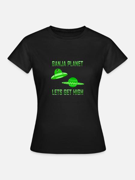 Cannabis Alien High - Frauen T-Shirt - Schwarz