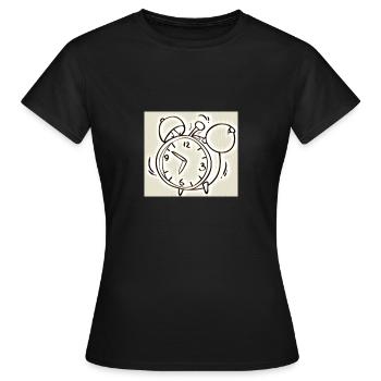 Wecker - Frauen T-Shirt - Schwarz - Vorne - AI Model Female 172 dark (172cm)
