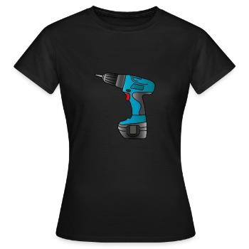 Tournevis, perceuse sans fil - T-shirt Femme - noir - Devant - AI Model Female 172 dark (172cm)