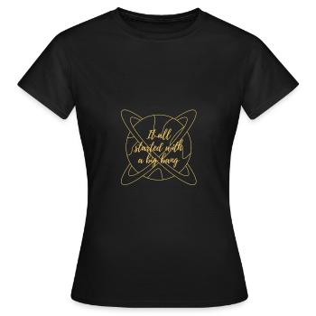 The big bang theory:It all started with a big bang - T-shirt Femme - noir - Devant - AI Model Female 172 dark (172cm)