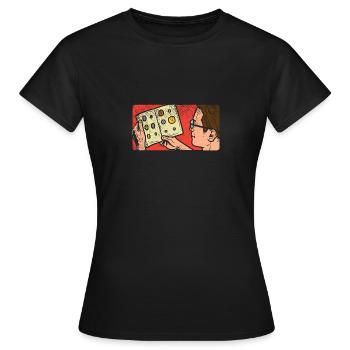 Münzsammler liest sein Album - Frauen T-Shirt - Schwarz - Vorne - AI Model Female 172 dark (172cm)