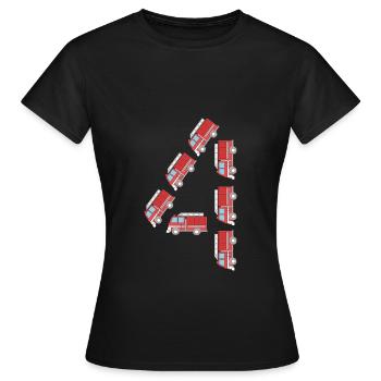 Feuerwehrauto Kindergeburtstag - Frauen T-Shirt - Schwarz - Vorne - AI Model Female 172 dark (172cm)