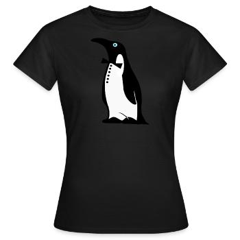 Motif de pingouin - T-shirt Femme - noir - Devant - AI Model Female 172 dark (172cm)