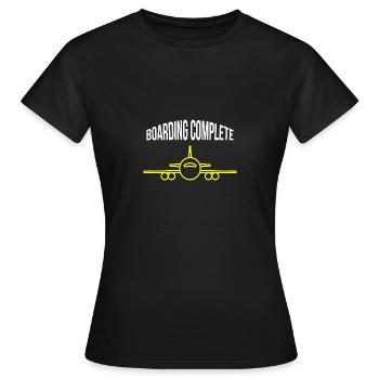 Flugzeug - boarding complete - Frauen T-Shirt - Schwarz - Vorne - AI Model Female 172 dark (172cm)
