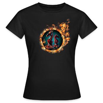 Feurige Horsies - Frauen T-Shirt - Schwarz - Vorne - AI Model Female 172 dark (172cm)