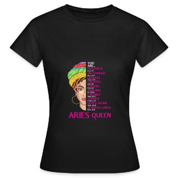 Sternzeichen Widder - Frauen T-Shirt - Schwarz - Vorne - AI Model Female 172 dark (172cm)
