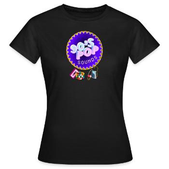 La pop des années 90 sonne rétro - T-shirt Femme - noir - Devant - AI Model Female 172 dark (172cm)