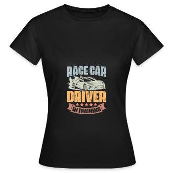 Race Car Driver In Training Retro Car Race - Frauen T-Shirt - Schwarz - Vorne - AI Model Female 172 dark (172cm)