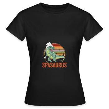 Funny Spasaurus Rex A Dinosaur Lover Relaxing Spa - Frauen T-Shirt - Schwarz - Vorne - AI Model Female 172 dark (172cm)