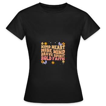 Impressionnant empathie enfant cœur sage courageux - T-shirt Femme - noir - Devant - AI Model Female 172 dark (172cm)