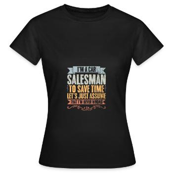 Vintage Car Dealership Humor For Car Salesperson - Frauen T-Shirt - Schwarz - Vorne - AI Model Female 172 dark (172cm)