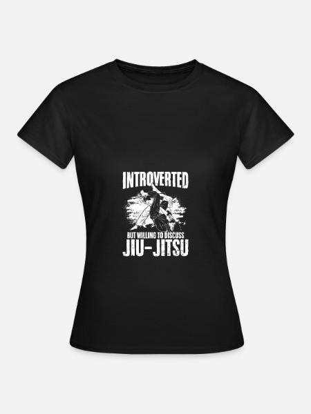 Introverti mais prêt à discuter de Jiu Jutsu drôle - T-shirt Femme - noir