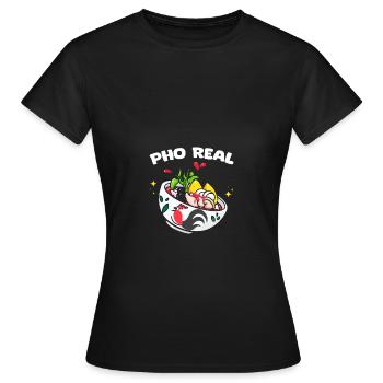 Pho Real Drôle Pho Pun Pho Noodle Pour Un Vietnamien - T-shirt Femme - noir - Devant - AI Model Female 172 dark (172cm)