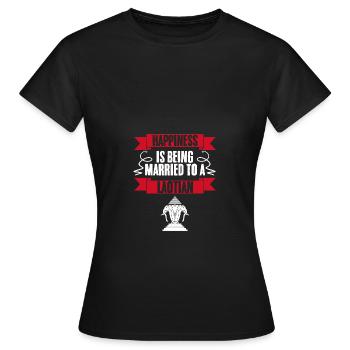 Drôle de mariage lao Le bonheur est d’être marié à un - T-shirt Femme - noir - Devant - AI Model Female 172 dark (172cm)