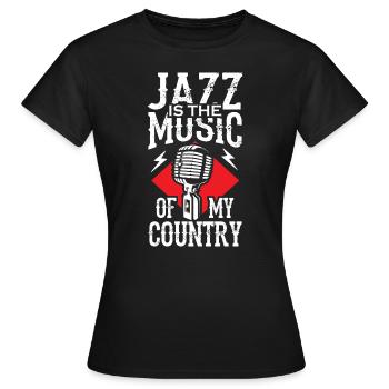 Le jazz est la musique de mon pays - T-shirt Femme - noir - Devant - AI Model Female 172 dark (172cm)