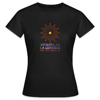 Vitesse de la lumière - T-shirt Femme - noir - Devant - AI Model Female 172 dark (172cm)