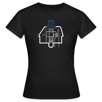 Clicky Blue Switch White - Women's T-Shirt - black - Front - AI Model Female 172 dark (172cm)