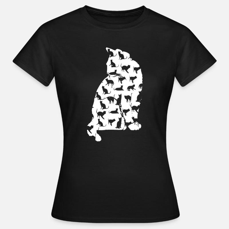 chat chat chat chat chat chatte minette chatte chatte minette - T-shirt Femme - noir
