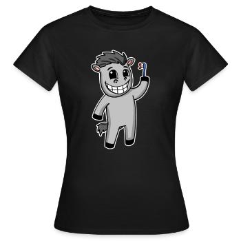 Cheval avec brosse à dents - T-shirt Femme - noir - Devant - AI Model Female 172 dark (172cm)