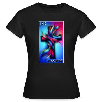 Jésus sauve - T-shirt Femme - noir - Devant - AI Model Female 172 dark (172cm)
