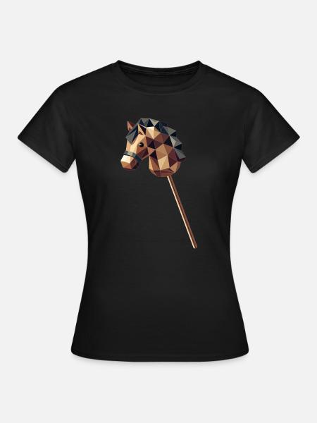 Steckenpferd im Polygon-Stil - Frauen T-Shirt - Schwarz