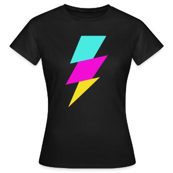 Abstrakter Strahl in Neonfarben - Frauen T-Shirt - Schwarz - Vorne - AI Model Female 172 dark (172cm)