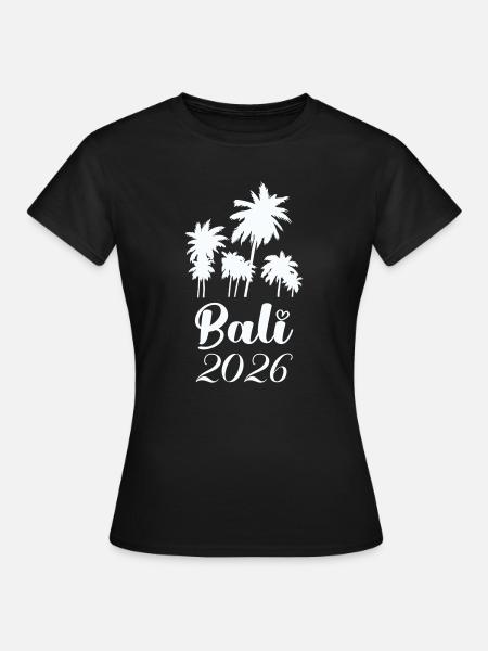Bali Palmen 2026 Tropenlook - Frauen T-Shirt - Schwarz