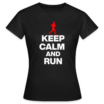 RESTE CALME ET COURS ! POUR LES MARATHONIENS ET LES AMATEURS - T-shirt Femme - noir - Devant - AI Model Female 172 dark (172cm)