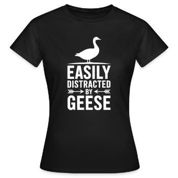 Oies Oies, Oies, Drôle, Cadeau des Oies - T-shirt Femme - noir - Devant - AI Model Female 172 dark (172cm)