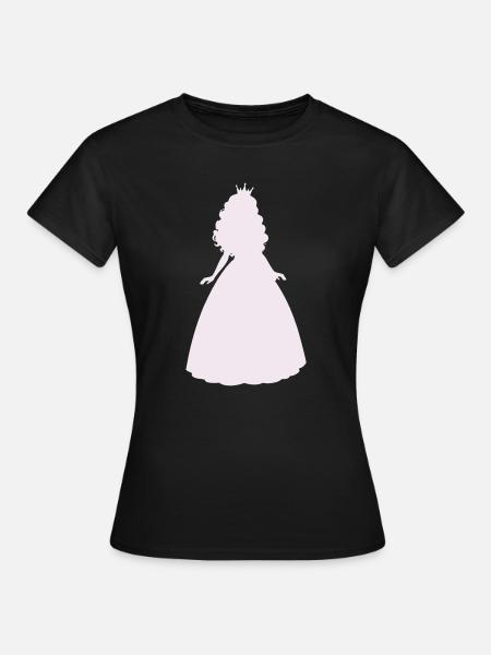 Prinzessin Silhouette im Flieder - Frauen T-Shirt - Schwarz