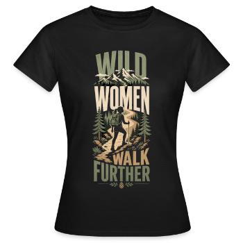 Femmes randonneuses - T-shirt Femme - noir - Devant - AI Model Female 172 dark (172cm)