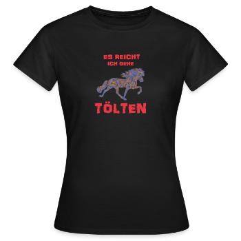 Ich gehe Tölten - Frauen T-Shirt - Schwarz - Vorne - AI Model Female 172 dark (172cm)
