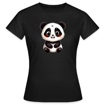 Baby Panda Motiv - Frauen T-Shirt - Schwarz - Vorne - AI Model Female 172 dark (172cm)